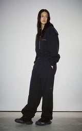  HAIF-ZIP HOODIE (CROP)_NAVY