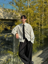 Pleddy Stripe Blouson Shirt (3color)