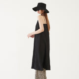 CASUAL SLEEVELESS DRESS (BLACK) (6579695026294)