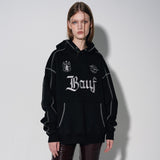 Bロゴフットボールジャージフーディー / B logo football jersey hoodie [black]