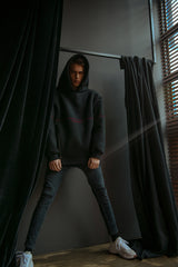 ロゴファスナー オーバーフィットシャーリング フードパーカー/DECF Logo Fastener Over fit Shearling Hoody_DECFドパーカー (4445002924150)