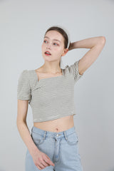 ストライプパフTシャツ / Stripe Puff T-shirt Ivory