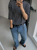 ASCLOシングルボーダー半袖Tシャツ(9color)