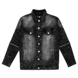 TZ METEOR DENIM JACKET - BLACK (6664239939702)