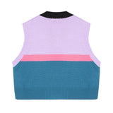 Striped crop knit vest [Lilac] (6535249133686)