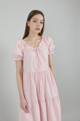 ロマンティックシャーリングロングワンピース / Romantic Shirring Long Onepiece Pink