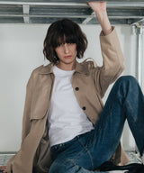 Happiness button half trench coat_beige