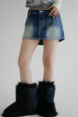 トゥルーローラーライズジーンズスカート / true roller-rise jean skirt