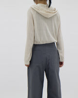ウィットストリングフードカーディガン / Wit string hooded cardigan (3color)