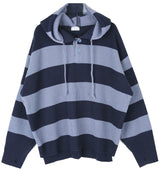 No.9228 stripe over hood KNIT (3color) (6645571518582)