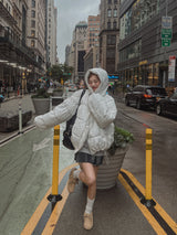 (UNISEX) マシュマロフードクロップダウン