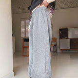 Twee pintuck two-way banding long wide jogger pants