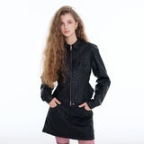 [ICC22WSK17BK] VEGAN LEATHER MINI SKIRTS