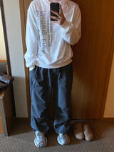 Rap string pintuck nylon pants 2C