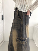 Parform Remedy Washing Long Denim Skirt