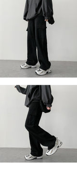 Tantan Cotton Cargo Pocket Wide Pants