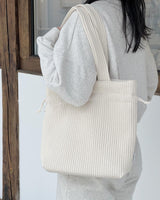Ribbed fabric String bag