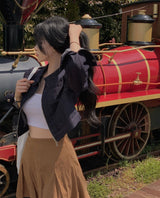 [Bellide made/2Size/Non-Fade] Slim Two-Way Denim Crop Jacket