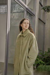 フェイクファーロングコート/FAKE FUR LONG COAT_GREEN TEA