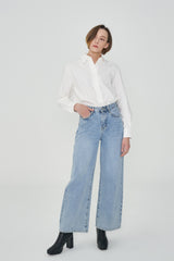 ワイドフィットライトブルーデニムパンツ/ACTRESS YOOSUN, WJSN YEON-JUNG, RED VELVET JOY, RAPPER JESSIE, MAMAMOO MOON-BYUL, GIRLFRIEND YERIN, MOMOLAND NANCY, IZ*ONE EUNBI, APINK BOMI WORN WIDE FIT LIGHT BLUE DENIM PANTS [6055]