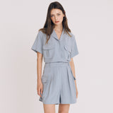 クロップツーポケットシャツ / CROP TWO POCKET SHIRT(SKYBLUE)