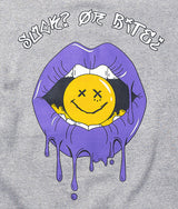 パープルリップフーディー / PURPLE LIP HOODIE gray