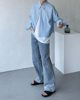 ウォッシングルースフィットクロップシャツ / ECT Washing Loose-Fit Cropped Shirt (4 colors)