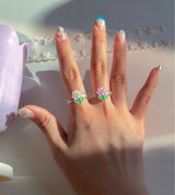 Pastel Flower Acrylic Rings (2 colors)