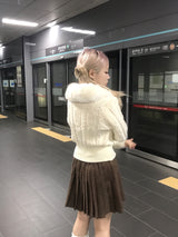 ロマンティックミニツイストボタンカーディガン