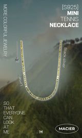 ライムミニテニスネックレス/[S925] Lime Mini Tennis Necklace (black silver)