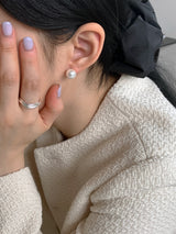 [92.5silver]コットンパールピアス