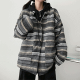 Neck Thick Patterned Unit Price Ravintage Round Knit Jacket