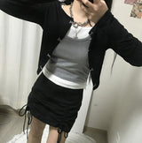 フックリブドクロップドカーディガン / Hook Ribbed Cropped Cardigan