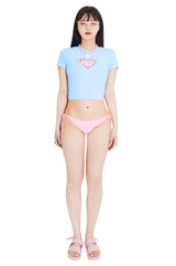 90sフォーカスクロップスパンスリーブTシャツ/90s foucus crop span sleeve t-shirts (sky blue)