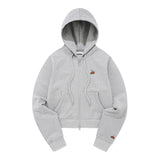 スモールチェリークロップフーディージップアップ／SMALL CHERRY CROP HOODIE ZIP UP [MELANGE GRAY]