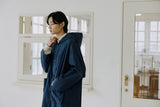 ロングフードジコート / unisex long hood coat blue navy