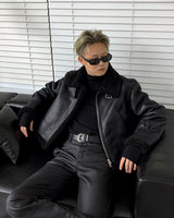 EN Coated Washing Bootcut Slim Pants