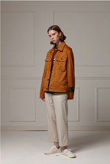 Suede wide pocket jacket - Camel (4622119534710)