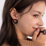 シグネイチャーボタンピアス/Merry,Motive signature button earring (Wine)