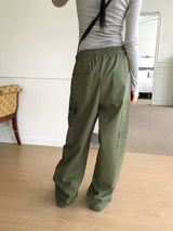 Zed pintucked balloon cotton two-way jogger cargo pants