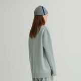 WHATTHE Big Logo Knit Pullover Blue (6643564675190)