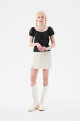 スモールチェリーポップルニットスカート / SMALL CHERRY POPPLE KNIT SKIRT [IVORY]
