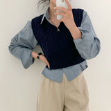 シャツレストランクロップデイリーシャツ / [8color] Shirt Restaurant Crop Daily Shirt