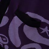 ミルキーウェイニットカーディガン / Milkyway Knit Cardigan - Purple, Soft Purple & Black