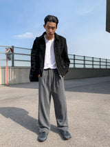 シルキーワイドバンディングスラックス/Silky wide banding slacks 2color