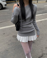 Button pleated skirt pants
