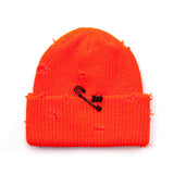 BBD Ripped Custom Long Beanie (Orange) (4648580055158)