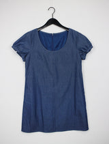 ディープUネックデニムドレス/Deep U Neck Denim Dress (2color)