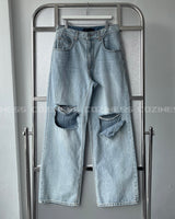 SI リブドジーンズ / SI ripped jeans (2 colors)