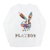 PLAY BOY Covers Logo Crewneck - White (6673066328182)